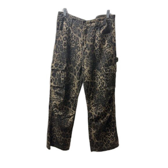 Aelfric Eden Denim - Aelfric Eden Pants Women's Size 34 Brown Black Leopard Cheetah Print Jeans Cargo